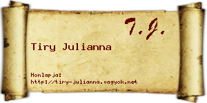 Tiry Julianna névjegykártya